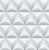 Gray geometric triangle origami peel and stick wallpaper pattern