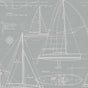 Gray nautical sailboat blueprint peel and stick wallpaper pattern