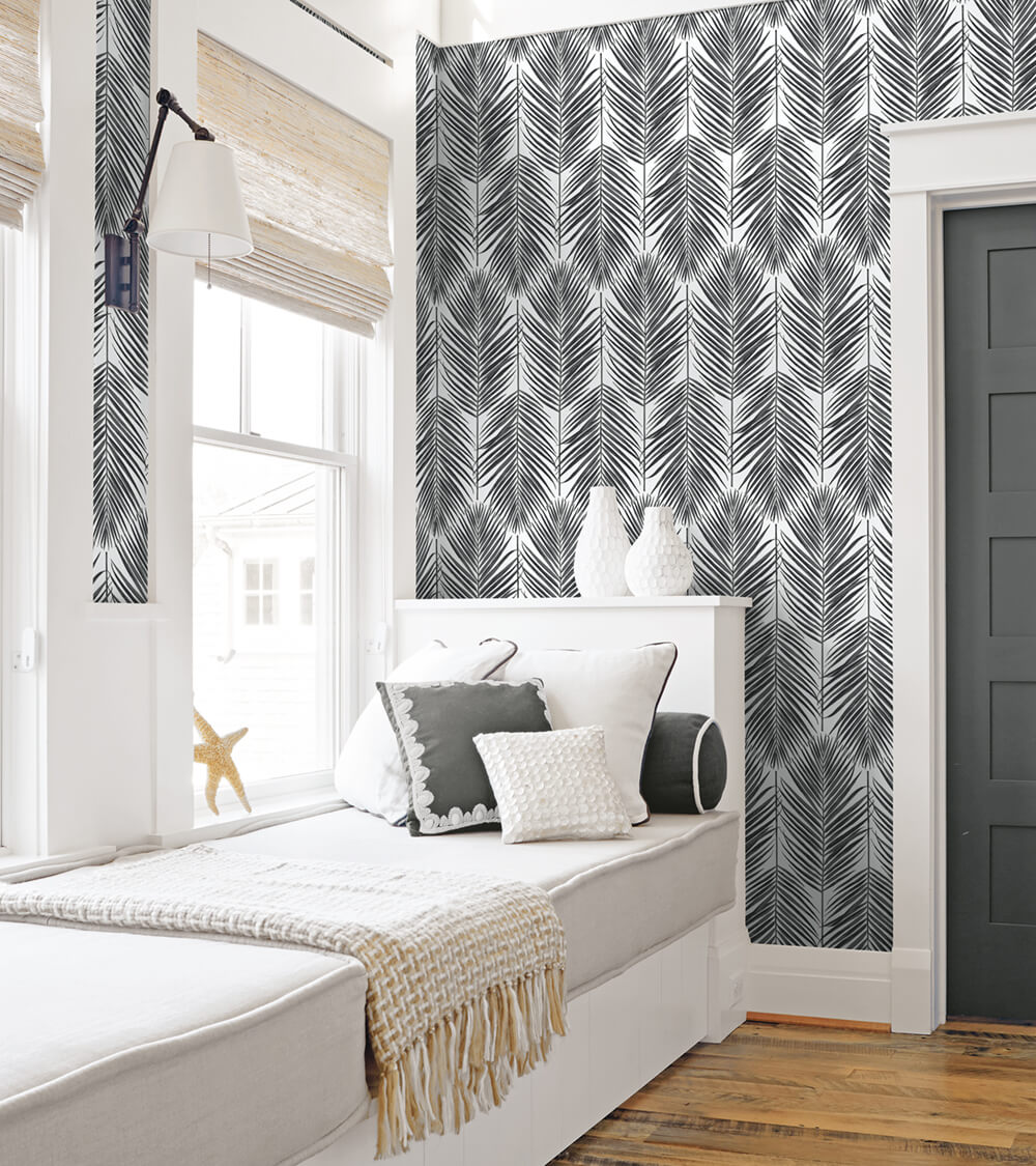 Paradise Palm Ebony by NextWall Peel & Stick Tropical Botanical Wallpaper – NextWall NW33000