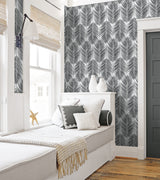 Paradise Palm Ebony by NextWall Peel & Stick Tropical Botanical Wallpaper – NextWall NW33000