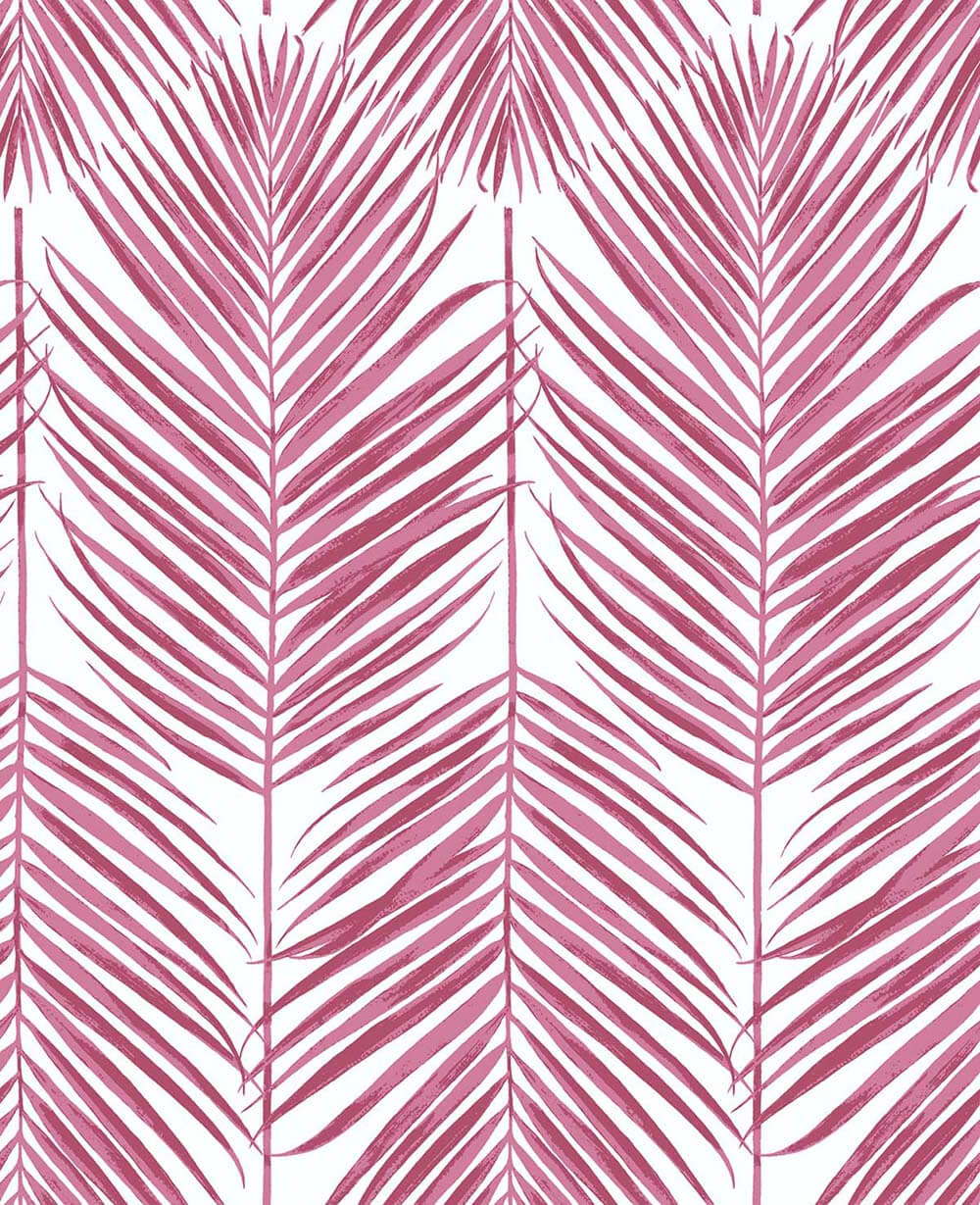 Paradise Palm peel and stick wallpaper in cerise pink palm frond pattern by NextWall (NW33001)