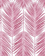Paradise Palm peel and stick wallpaper in cerise pink palm frond pattern by NextWall (NW33001)