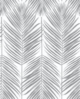 Paradise Palm Daydream Gray peel and stick wallpaper with repeating palm fronds