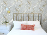Koi Fish Metallic Champagne & Gray by NextWall Peel & Stick Koi Fish Peel & Stick Wallpaper – NextWall NW33208