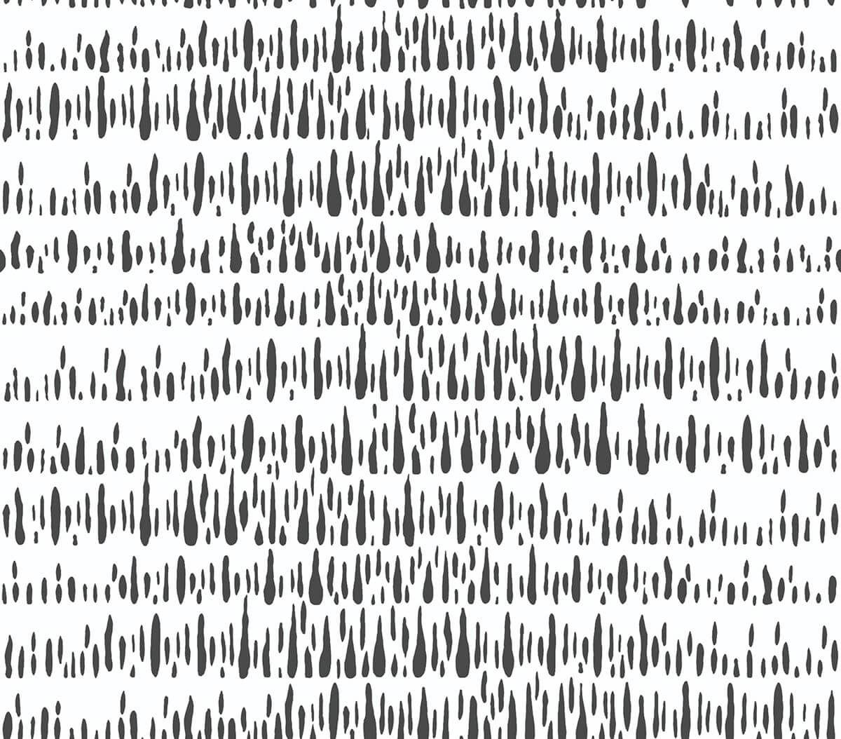 Brush Marks black abstract peel and stick wallpaper pattern