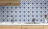 Southwest Tile Navy Blue by NextWall Peel & Stick Geometric Peel & Stick Wallpaper – NextWall NW34202