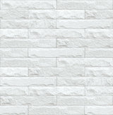 Eggshell and gray limestone brick peel and stick wallpaper pattern