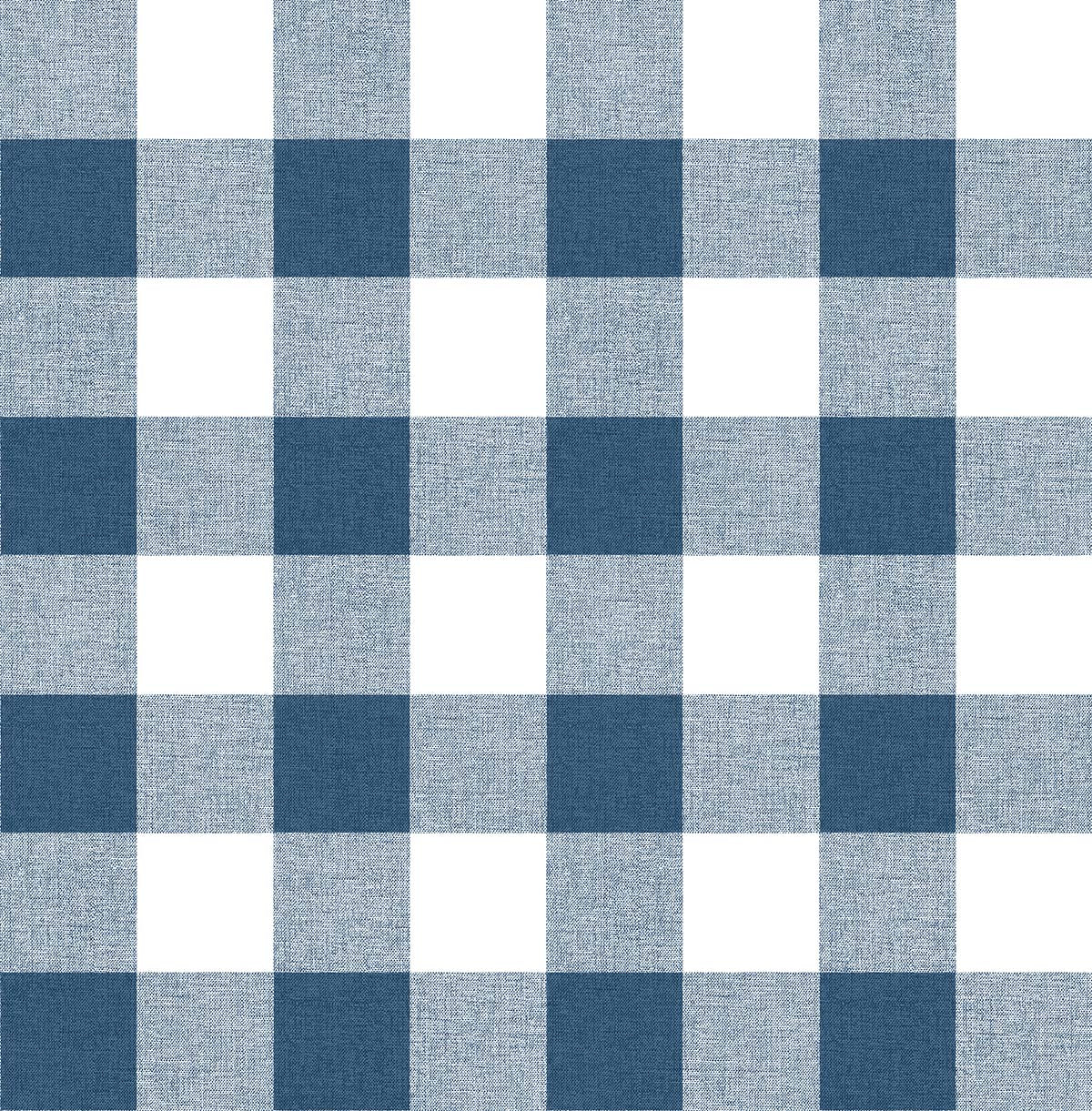 Picnic Plaid navy and white peel and stick wallpaper