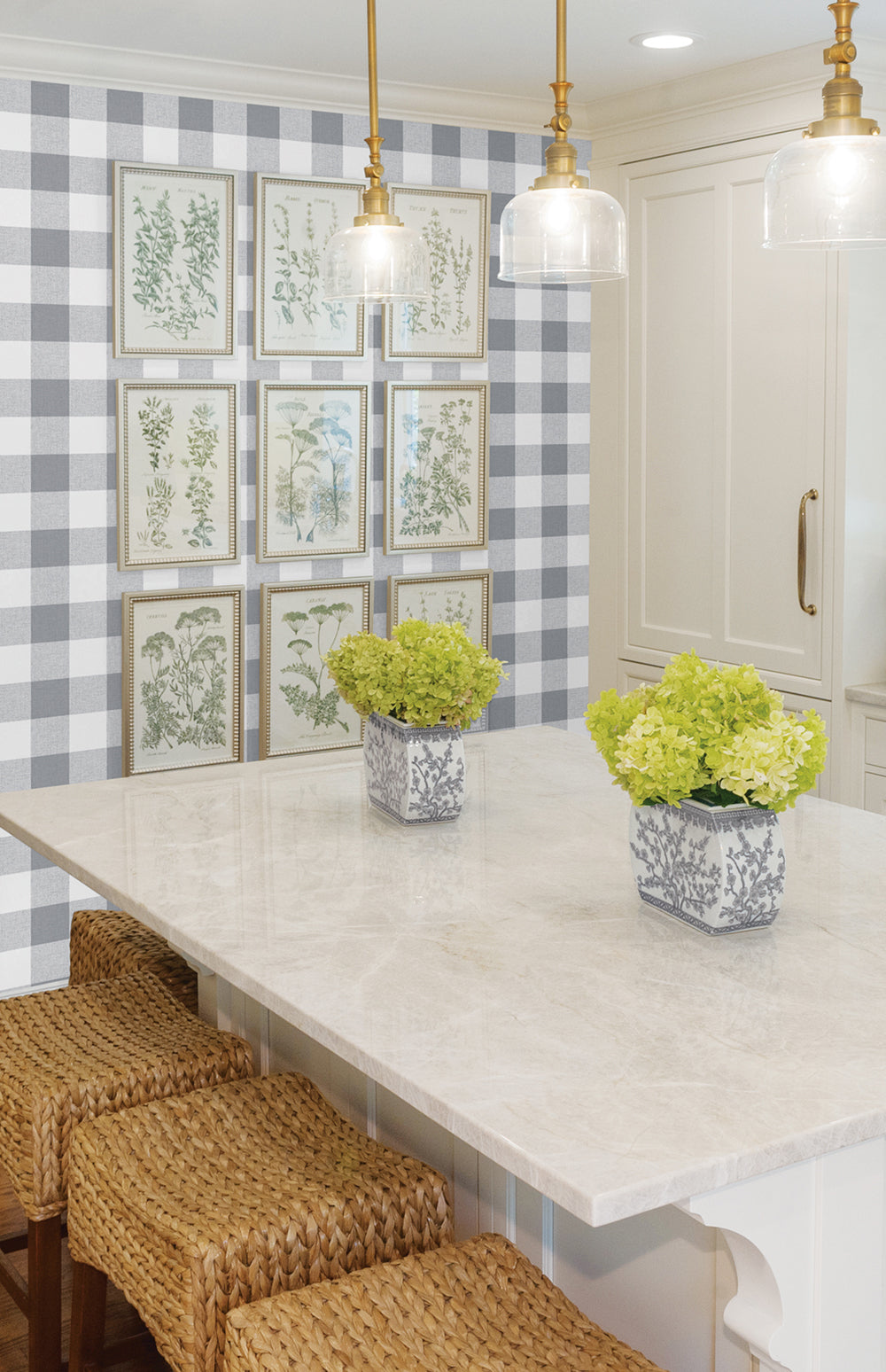 Picnic Plaid Gray & White by NextWall Peel & Stick Plaid Wallpaper – NextWall NW34508