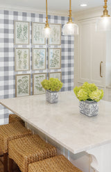 Picnic Plaid Gray & White by NextWall Peel & Stick Plaid Wallpaper – NextWall NW34508