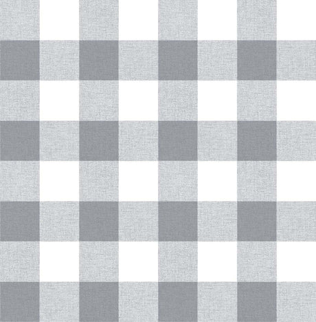 Gray and white picnic plaid peel and stick wallpaper pattern