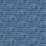 Denim blue brushed metal tile peel and stick wallpaper pattern