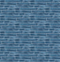 Denim blue brushed metal tile peel and stick wallpaper pattern