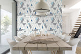 Kaleidoscope Blue & Gray by NextWall Peel & Stick Geometric Peel & Stick Wallpaper – NextWall NW34702