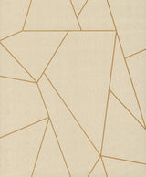 Nazca Almond & Gold Geometric Metallic Wallpaper - York NW3500