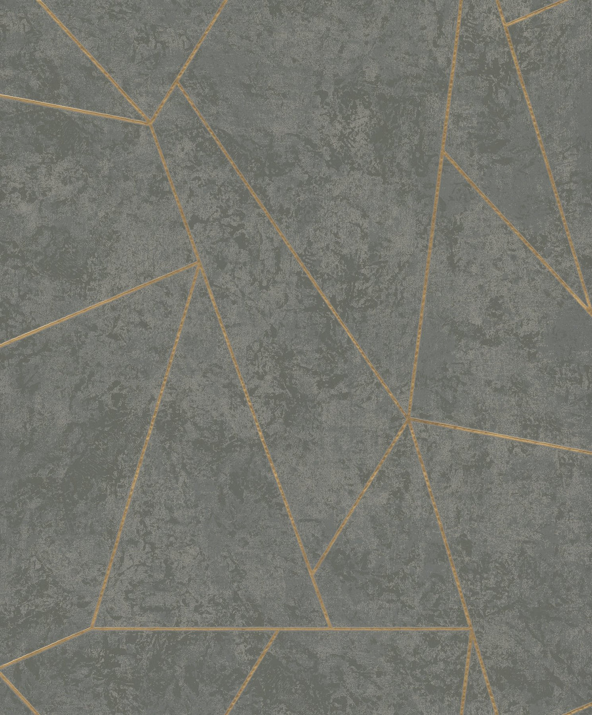 Nazca Dark Grey & Gold Geometric Metallic Wallpaper - York NW3502