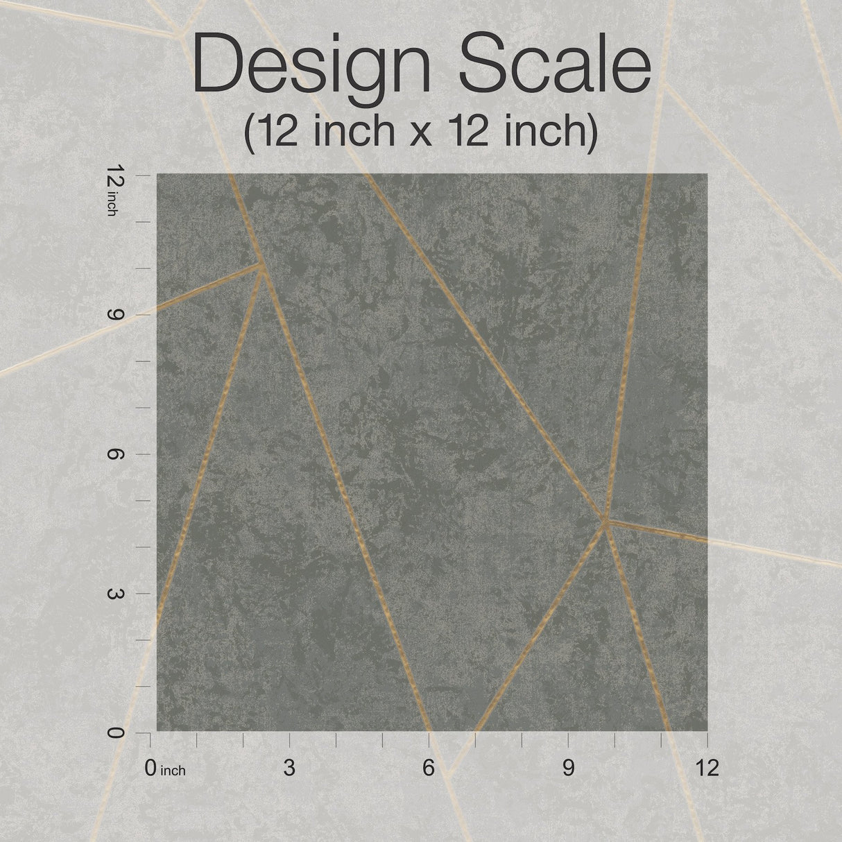 Nazca Dark Grey & Gold Geometric Metallic Wallpaper - York NW3502