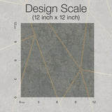 Nazca Dark Grey & Gold Geometric Metallic Wallpaper - York NW3502