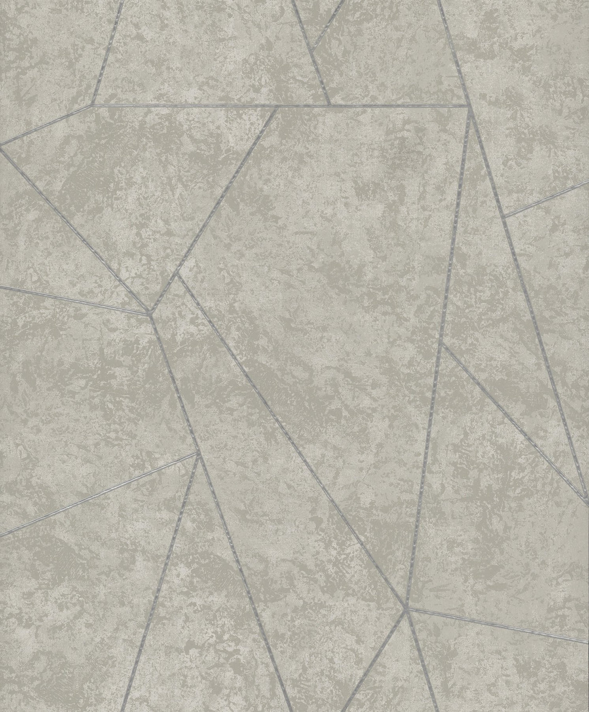 Nazca Light Grey & Silver Geometric Metallic Non Woven Wallpaper - York NW3503