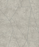 Nazca Light Grey & Silver Geometric Metallic Non Woven Wallpaper - York NW3503