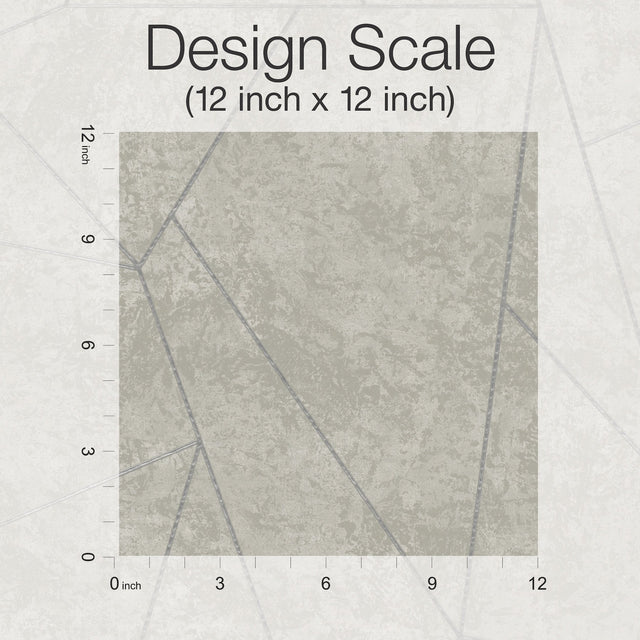 Nazca Light Grey & Silver Geometric Metallic Non Woven Wallpaper - York NW3503