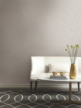 Ebb & Flow White & Silver Wallpaper with Metallic Geometric Stripes - York NW3516