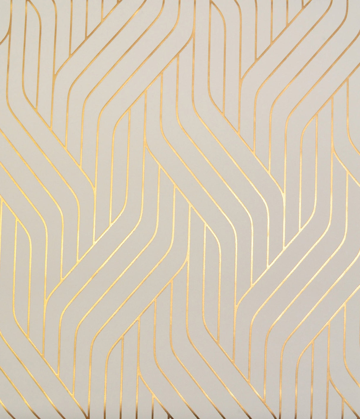 Ebb and Flow Almond & Gold Geometric Metallic Non Woven Wallpaper - York NW3517