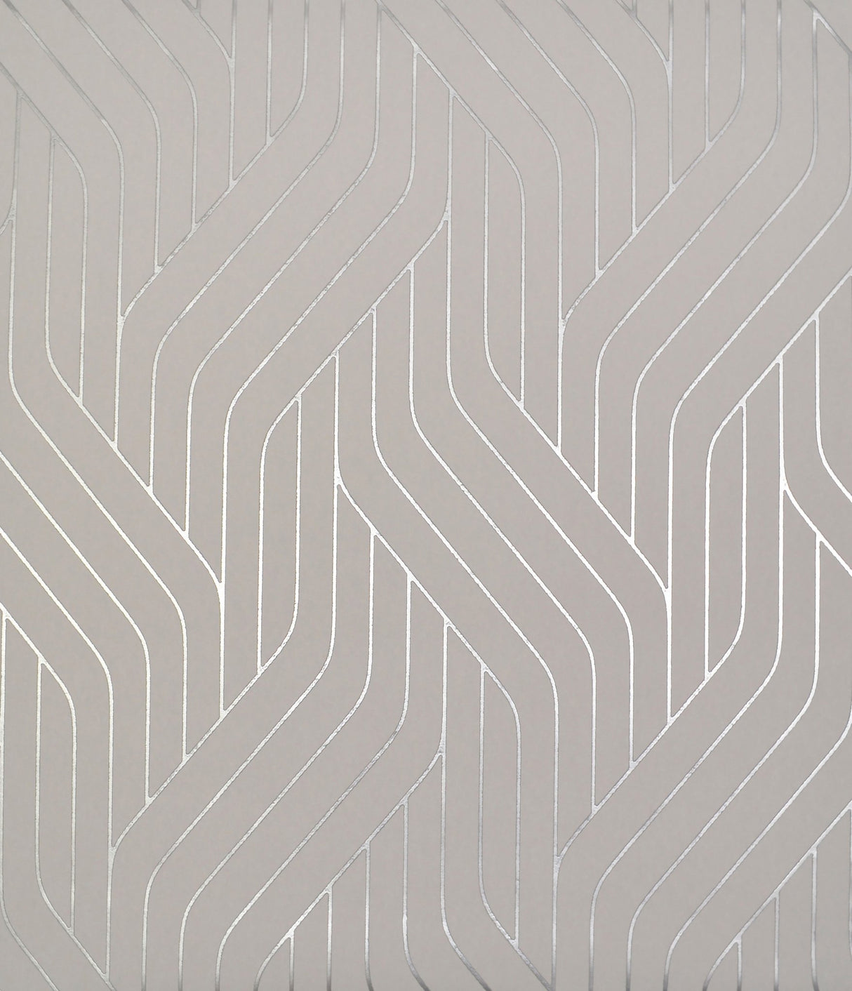 Ebb & Flow Silver Wallpaper with Metallic Geometric Stripe - York NW3519