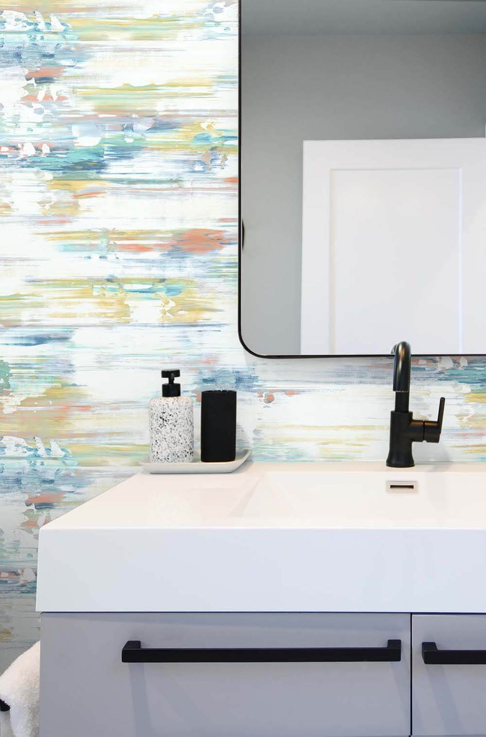Brushed Stripe Multi by NextWall Peel & Stick Abstract Wallpaper – NextWall NW35306