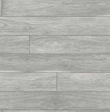 Gray teak wood plank peel and stick wallpaper pattern