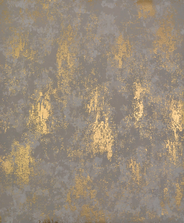 Nebula Khaki & Gold Wallpaper with Metallic Abstract Pattern - York NW3574