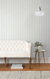 Beadboard Off-White & Pearl Gray by NextWall Peel & Stick Vinyl Wallpaper – NextWall NW35800