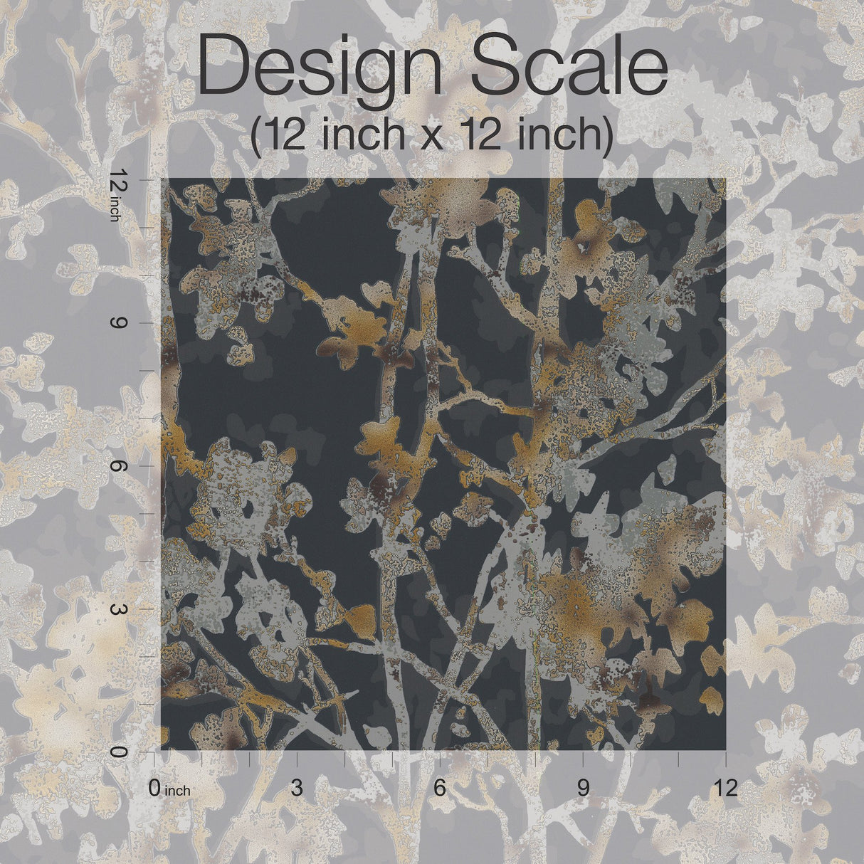 Shimmering Foliage Black Wallpaper with Metallic Botanical Pattern - York NW3580