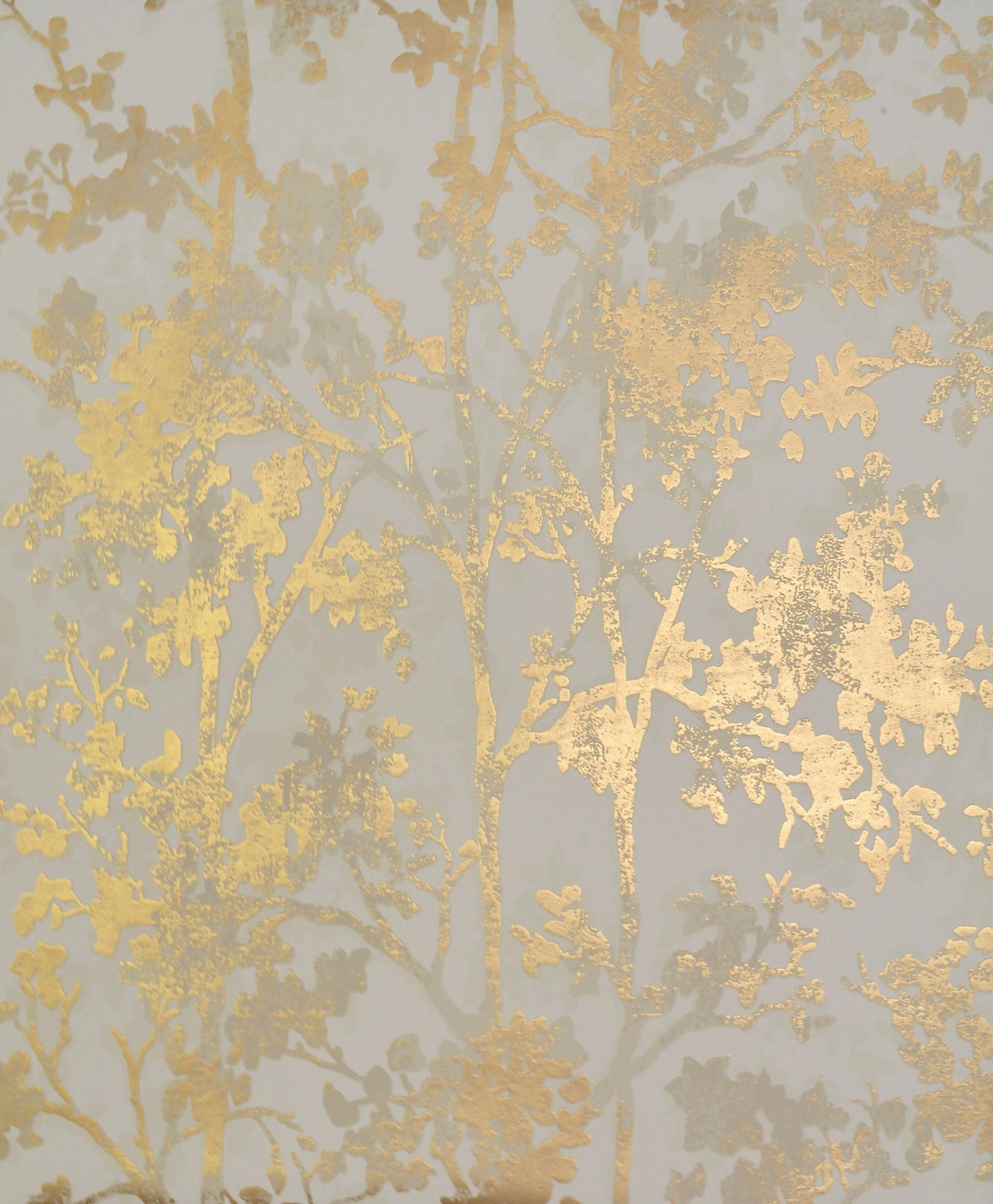 Shimmering Foliage Almond & Gold Wallpaper with Metallic Botanical Motif - York NW3582SAM