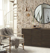 Shimmering Foliage Khaki Wallpaper with Metallic Botanical Pattern - York NW3584