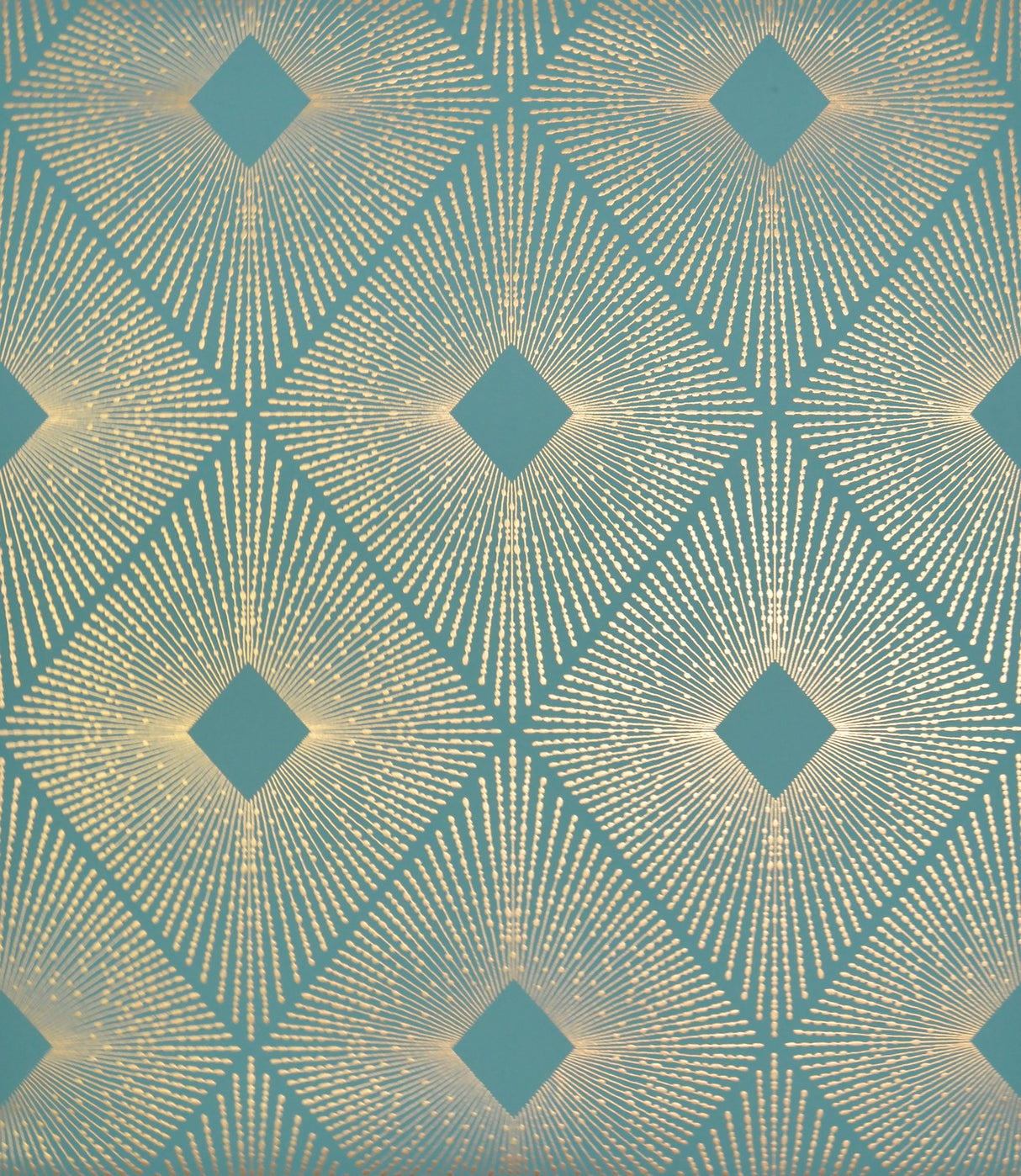 Harlowe Teal & Gold Geometric Metallic Non Woven Wallpaper - York NW3589