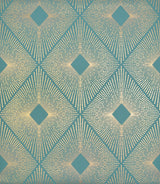 Harlowe Teal & Gold Geometric Metallic Non Woven Wallpaper - York NW3589