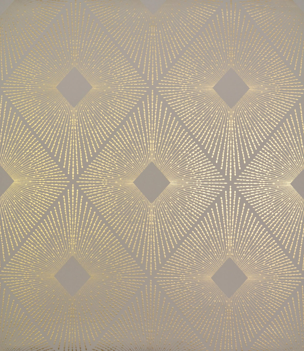 Harlowe Khaki & Gold Geometric Metallic Non Woven Wallpaper - York NW3590