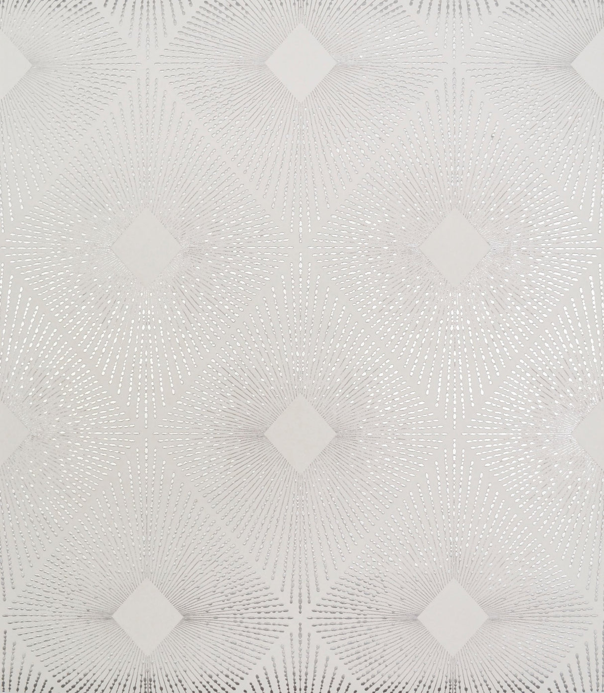Harlowe White & Silver Geometric Diamond Wallpaper - York NW3591