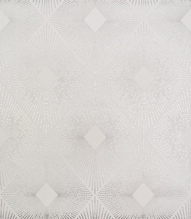 Harlowe White & Silver Geometric Diamond Wallpaper - York NW3591
