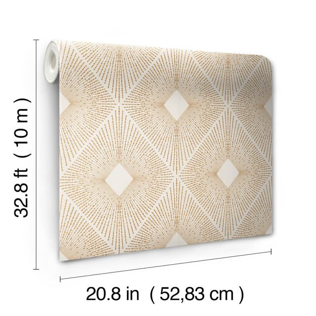 Harlowe White & Gold Geometric Metallic Wallpaper - York NW3592