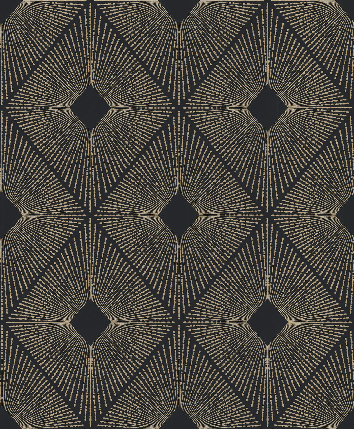 Harlowe Black & Gold Geometric Metallic Non Woven Wallpaper - York NW3593