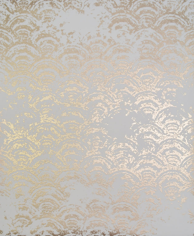 Eclipse White & Gold Wallpaper with Metallic Arcs Pattern - York NW3598