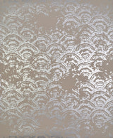 Eclipse Khaki & Silver Wallpaper with Metallic Geometric Arcs - York NW3599