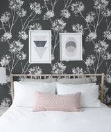One O'Clocks Charcoal by NextWall Peel & Stick Botanical Wallpaper – NextWall NW36000