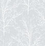 Tree Branches peel and stick wallpaper in Daydream Gray with white branch silhouettes