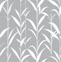 Bamboo Leaves peel and stick wallpaper in gray with white bamboo leaf silhouettes