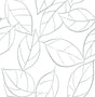 Tossed Leaves Daydream Gray peel and stick wallpaper with oversized outlined leaf pattern