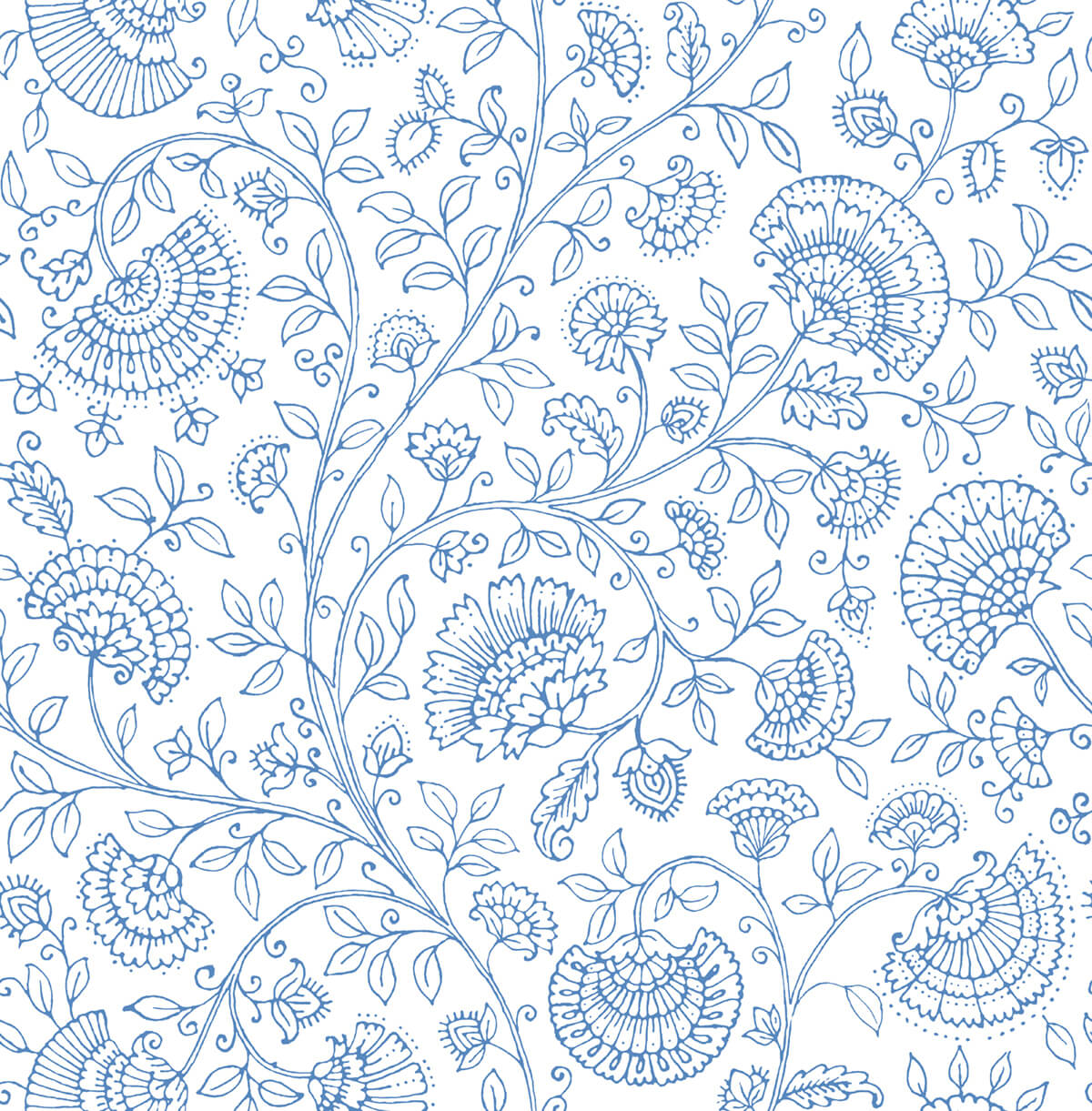 Paisley Trail Blue Bell by NextWall Peel & Stick Paisley Wallpaper – NextWall NW36802-Sample