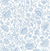 Paisley Trail Blue Bell by NextWall Peel & Stick Paisley Wallpaper – NextWall NW36802-Sample